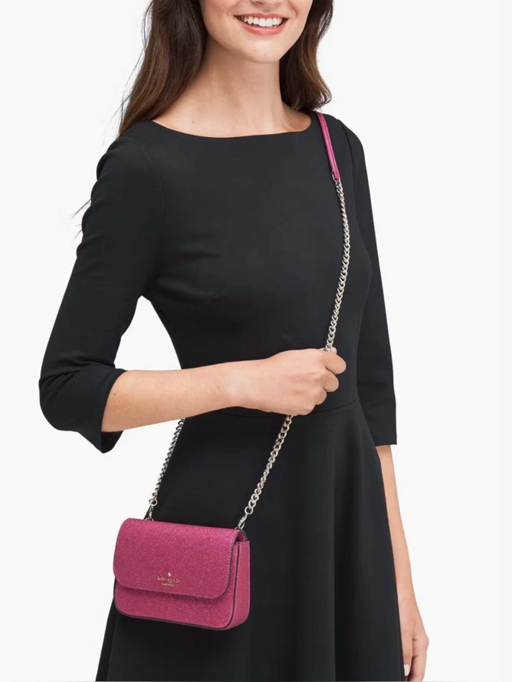 Kate Spade Lola Glitter Boxed Convertible Belt Bag - NIB - Color Pink - Picture 5 of 5